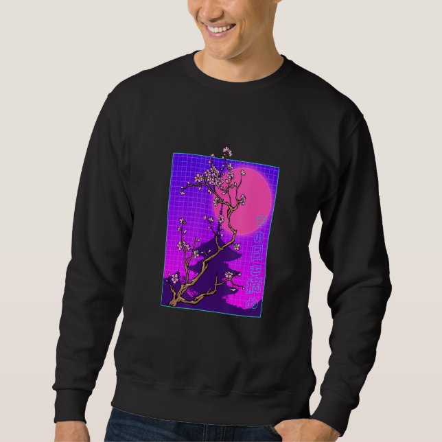 Sudadera Vaporwave Japanese Cherry Blossom Japan Sakura Flo (Anverso)