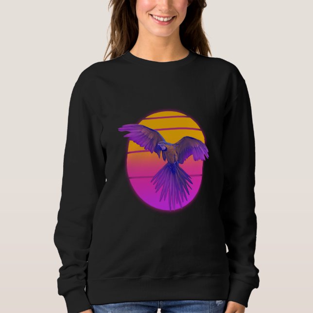 Sudadera Vaporwave Macaw Parrot Tropical Bird Birdwatching (Anverso)