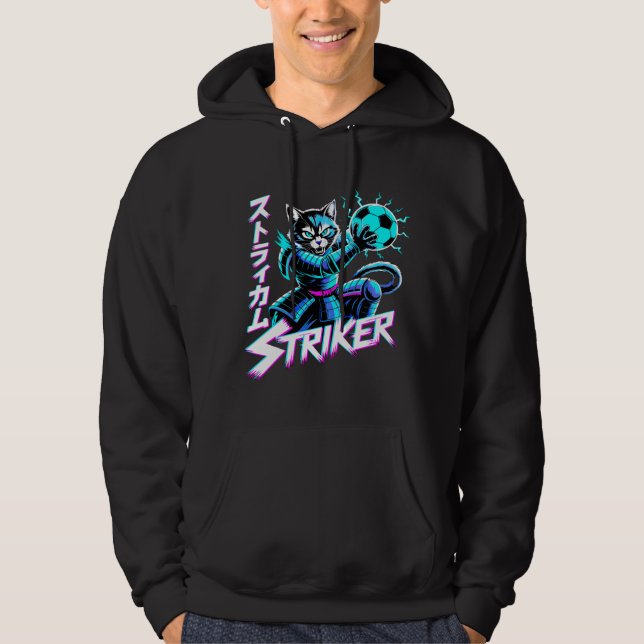Sudadera Vaporwave Samurai Striker Cat For Anime Gamers  (Anverso)