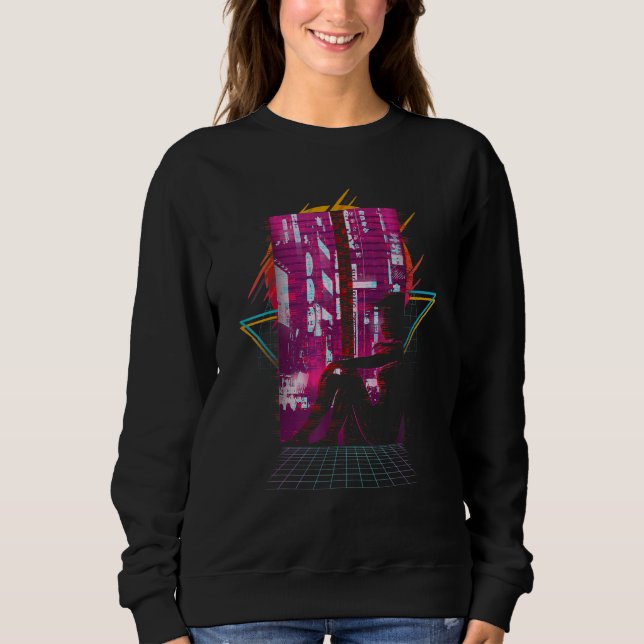Sudadera Vaporwave Synth Sad Girl Retro Design (Anverso)