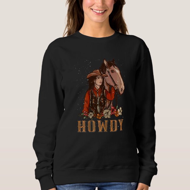 Sudadera Vaquera de Cómo Estás  Oeste País del Sur Rodeo Va (Anverso)