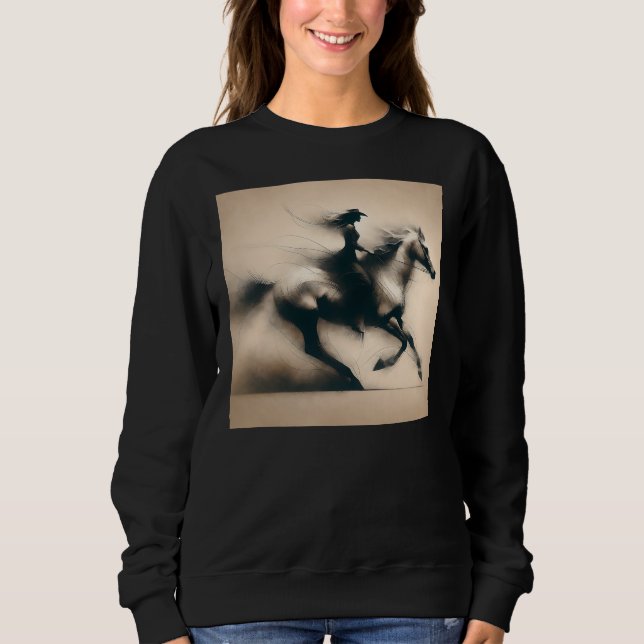 Sudadera Vaquera montando un caballo, gallina de la vaca oc (Anverso)