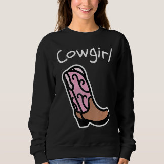 Sudadera Vaquera Y Boots País Rosa Mujeres Chicas Occidenta