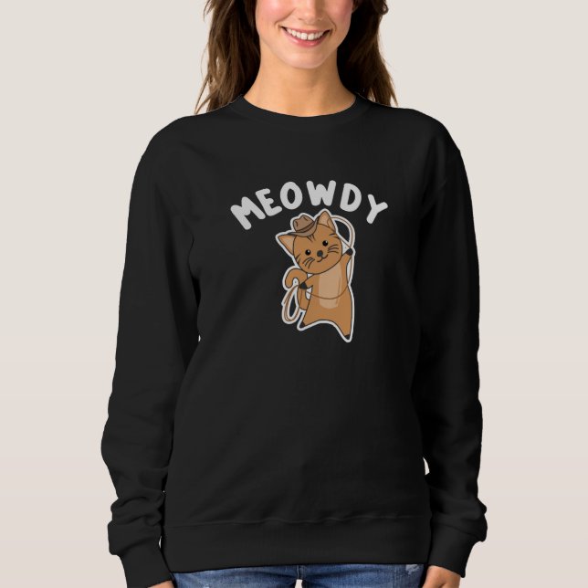 Sudadera Vaquero De Gato Meowdy Howdy Con Gatos Lasso Cute (Anverso)