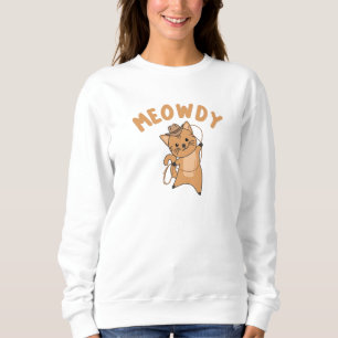 Sudadera Vaquero De Gato Meowdy Howdy Con Gatos Lasso Cute