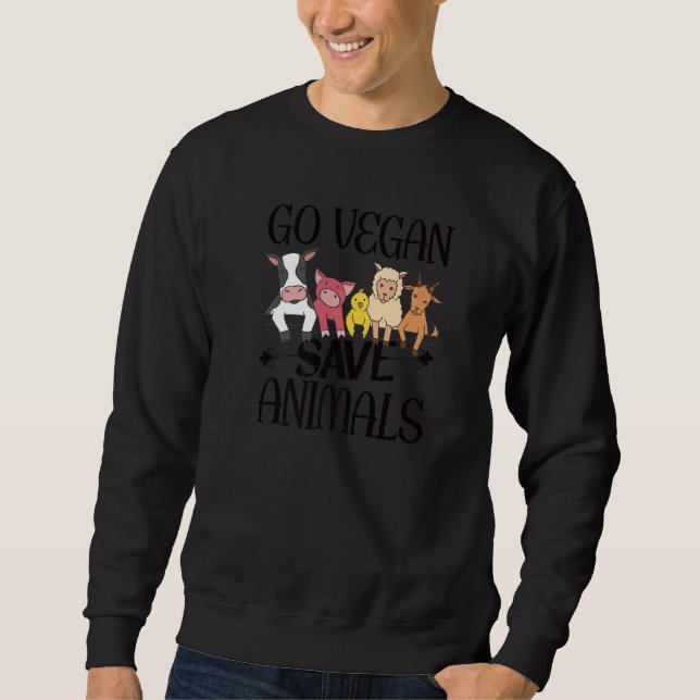Sudadera Ve a Vegano Salva Animales Premium (Anverso)