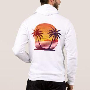 Sudadera Vector Atardecer Con Palmeras