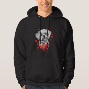 Sudadera Vector cardíaco de perro maltés el día de San Vale