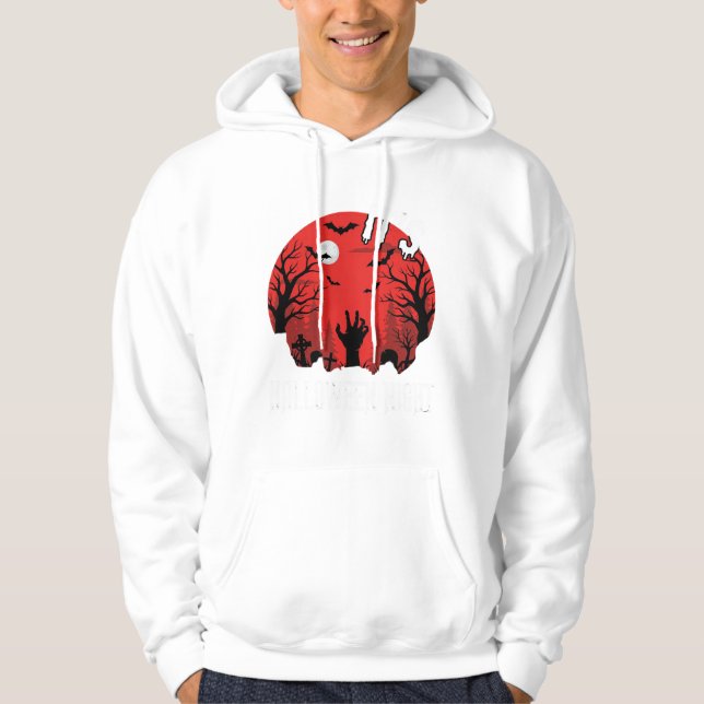 Sudadera Vector Cementerio Espeluznante Noche de Halloween (Anverso)