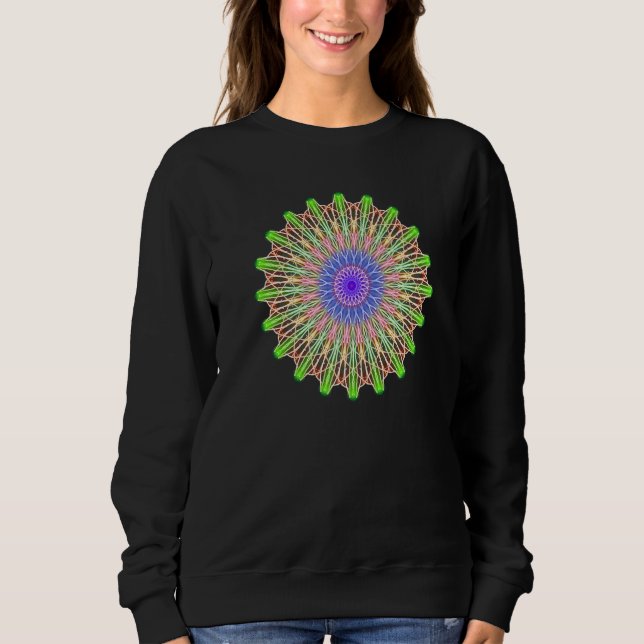 Sudadera Vector Circle Pattern In Green Violet Pink   (Anverso)