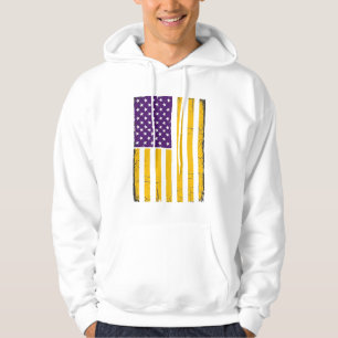 Sudadera Vector de bandera estadounidense morada y dorada c