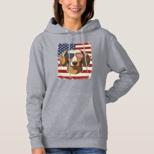 Sudadera Vector de gafas de sol con bandera patriótica vint