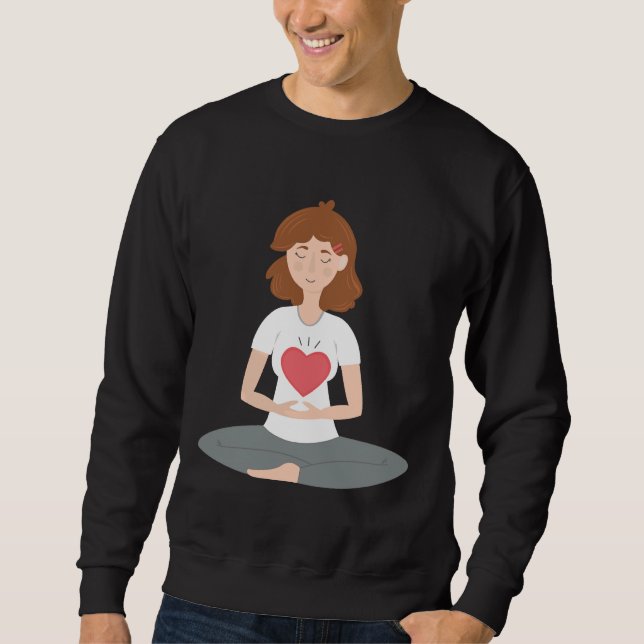 Sudadera Vector De La Pose De Yoga Para Joven (Anverso)