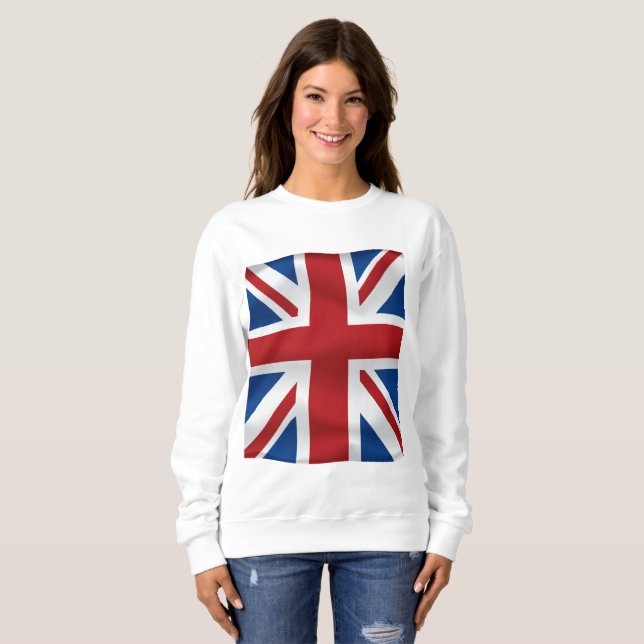 Sudadera Vector que agita la bandera nacional británica (Anverso completo)