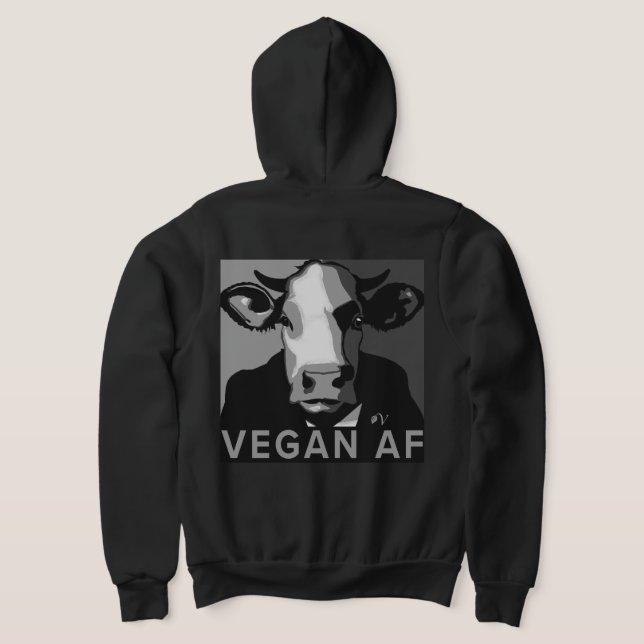 Sudadera Vegan AF Pop Art Hoodie in Black and White (Distribución Reverso )