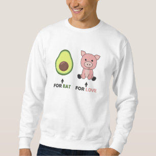 Sudadera Vegan Animal Lover Comer Aguacate Pigs Amor