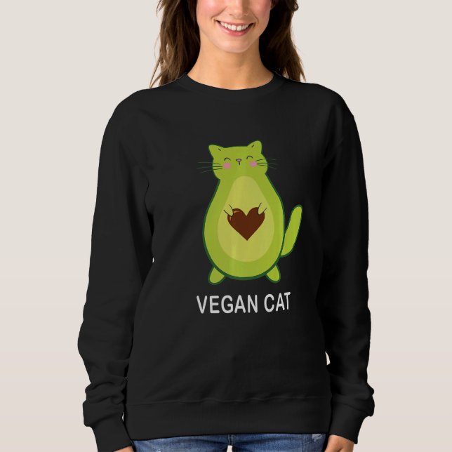 Sudadera Vegan Cat Vegetarian Cat Avocato Avocat Avogato (Anverso)