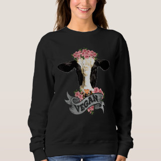 Sudadera Vegan  Cow With Flower Headband