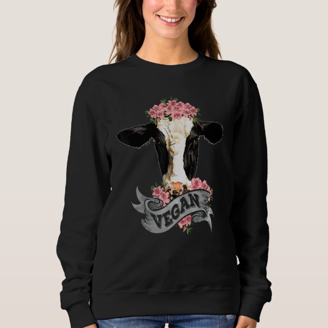 Sudadera Vegan  Cow With Flower Headband (Anverso)