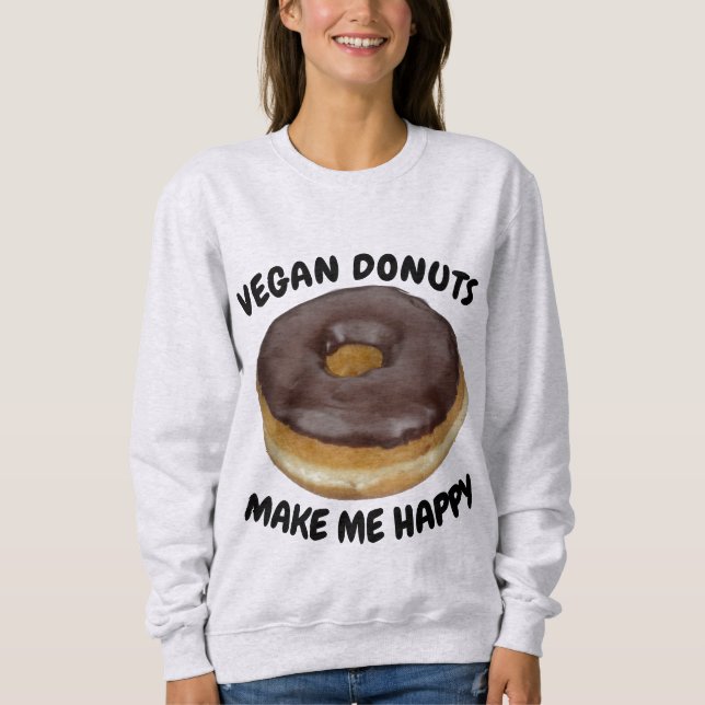 SUDADERA VEGAN DONUTS MAKE ME HAPPY (Anverso)