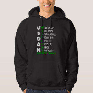 Sudadera Vegan For Everything Planet or Animals Vegetarian 