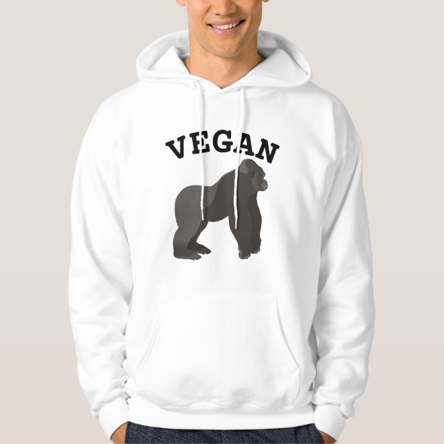 SUDADERA VEGAN GORILLA T-SHIRTS HOODIES MENS TEES (Anverso)