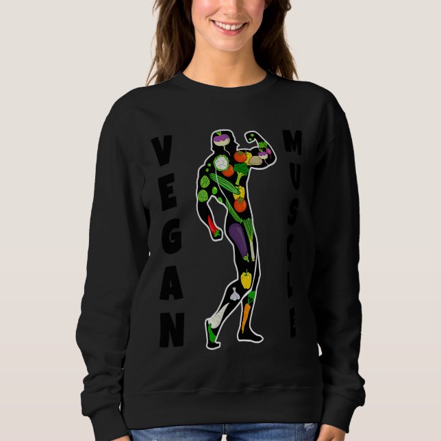 Sudadera Vegan Power Vegetarian Plant Vegetables Bodybuildi (Anverso)