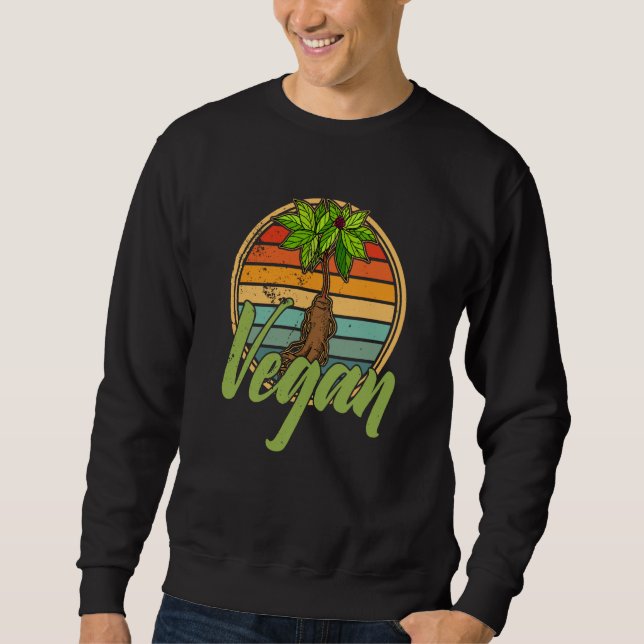 Sudadera Vegan Vegan Panax Plant Medicine Food Sayings  5 (Anverso)