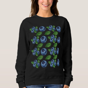 Sudadera Vegans Frutos Blueberry Pattern Fruitarian Blueber