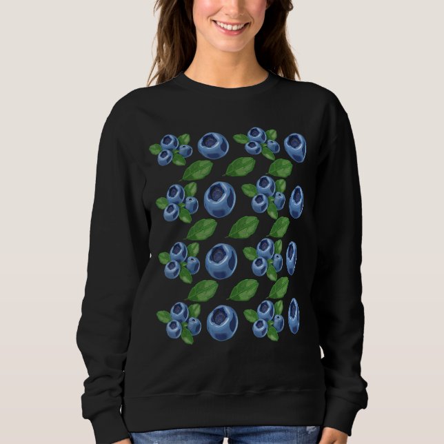 Sudadera Vegans Frutos Blueberry Pattern Fruitarian Blueber (Anverso)