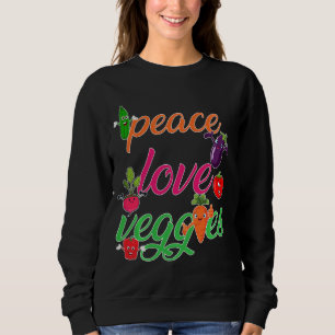 Sudadera Vegetales de amor por la paz Graciosa Veganismo Ve