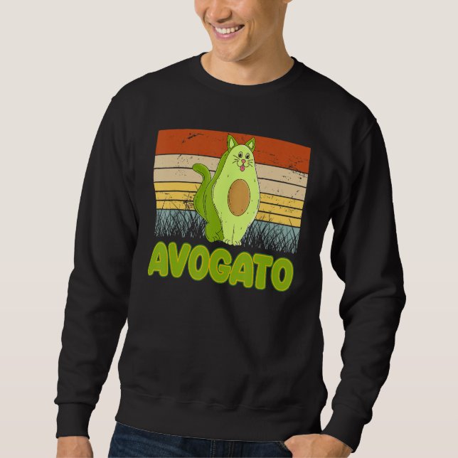 Sudadera Vegetarian Cat Avogato Veggie Hangover Avocado Vin (Anverso)