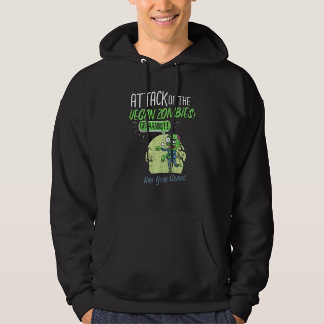 Sudadera Vegetarian Flesh Is For Zombies Go Vegan Vegan Zom (Anverso)