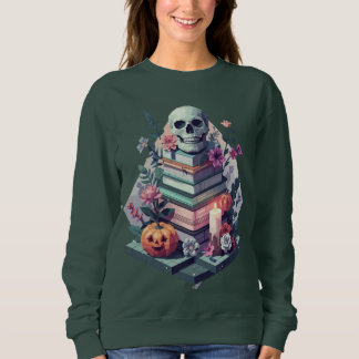 Sudadera Vela de calabaza de calabaza de libros florales