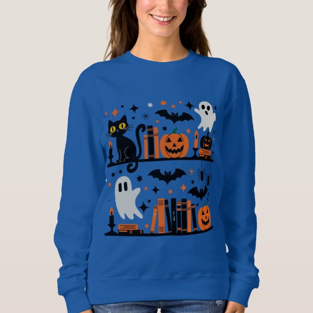 Sudadera Vela del libro de Halloween de la Bata de Calabaza (Anverso)