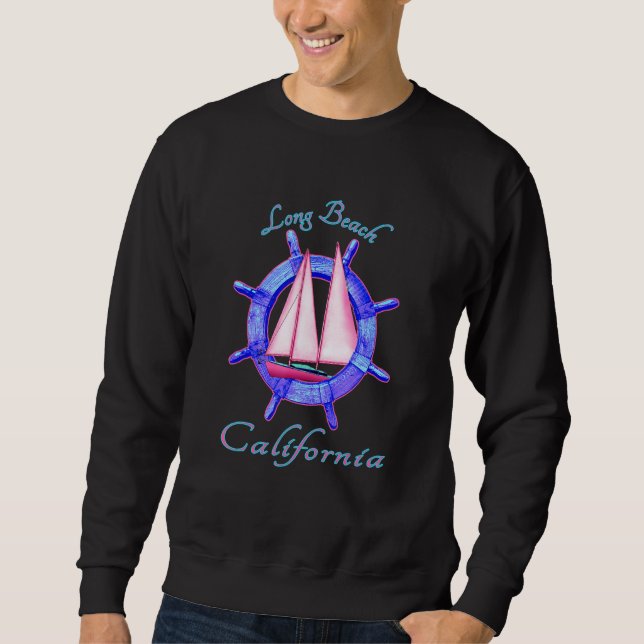 Sudadera Vela en barco de vela de Long Beach California Vac (Anverso)