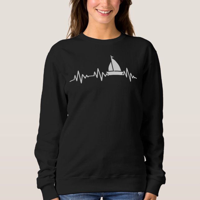 Sudadera Vela Heartbeat ECG Mar Vela 2 (Anverso)