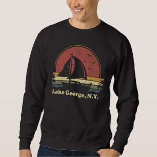 Sudadera Vela Lago George Nueva York Barco de Vela Vintage