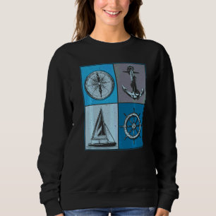 Sudadera Vela marinero barco ancla barco brújula timón