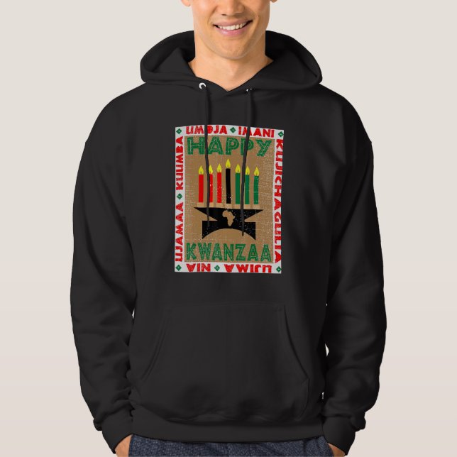 Sudadera Velas 7 Principios De Kwanzaa (Anverso)