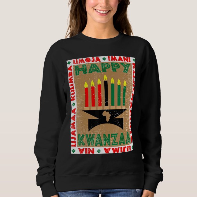 Sudadera Velas 7 Principios De Kwanzaa (Anverso)