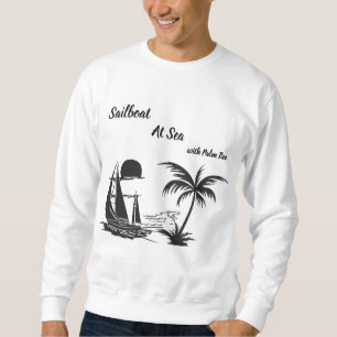 Sudadera Velero en el mar con palmera – Playa tropical