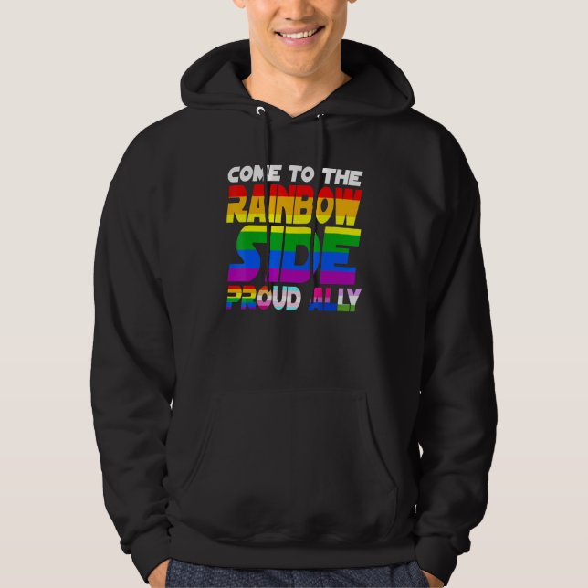 Sudadera Ven Al Lado Arcoiris Orgulloso Ally Orgullo Lgbt L (Anverso)