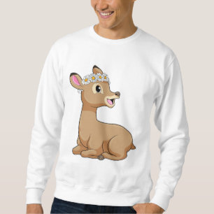 Sudadera Venado con flores de margarita