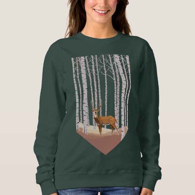 Sudadera Venado en los bosques de Birch (Anverso)