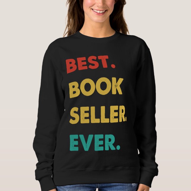 Sudadera Vendedor de Libros Retro Mejor Vendedor de Libros  (Anverso)