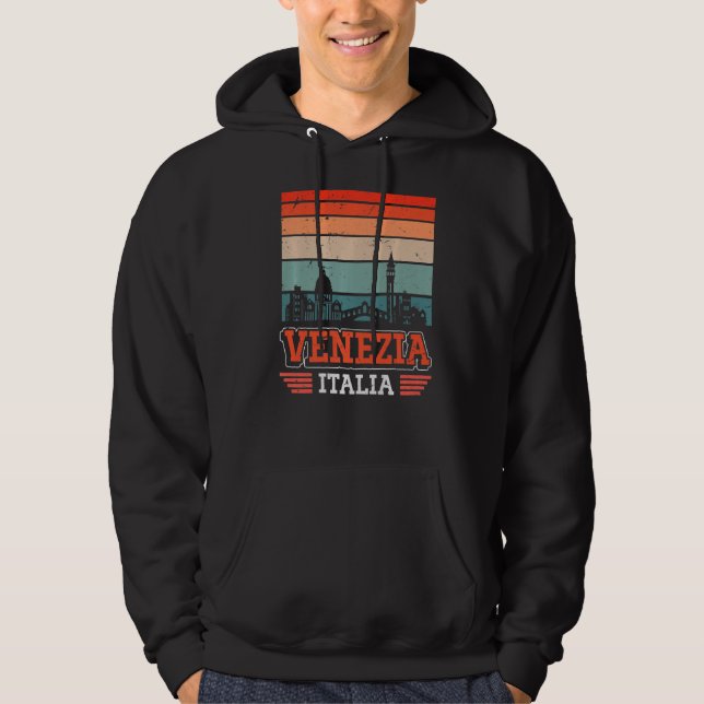 Sudadera Venecia Italia Retro Vintage Sunset Skyline Venezi (Anverso)