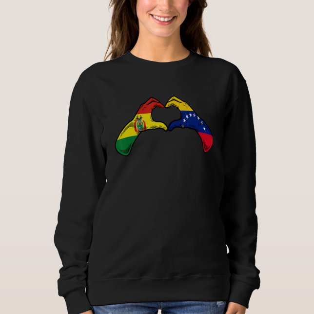Sudadera Venezuela Bolivia Flag Venezuelan Bolivian Heart (Anverso)