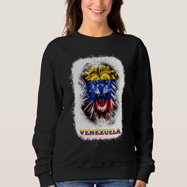 Sudadera Venezuela Flag With Lion Face Venezuelan Pride Des (Anverso)