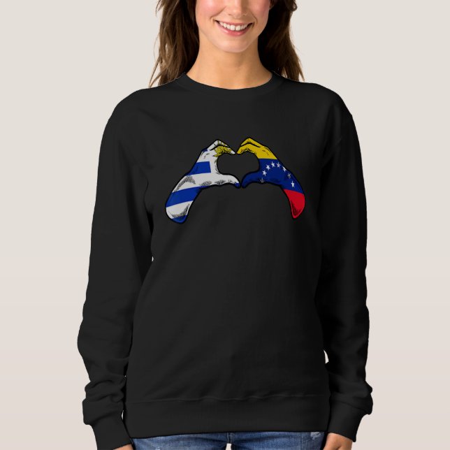 Sudadera Venezuela Uruguay Flag Venezuelan Uruguayan Heart (Anverso)